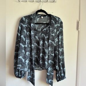 Blue paisley blouse